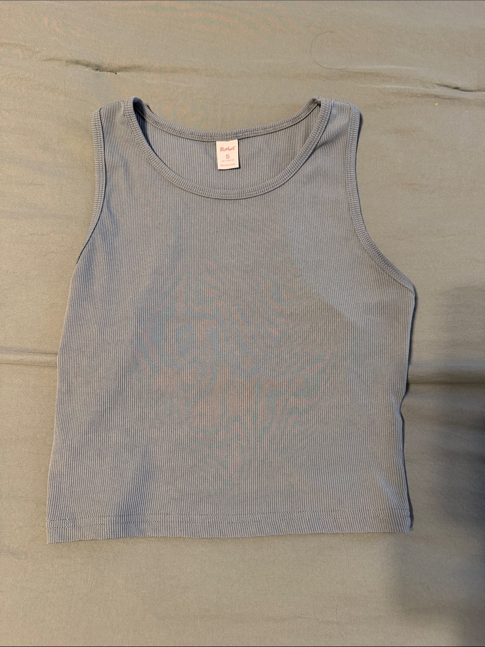 Ribbed Tank Top - Light Blue Women’s Sleeveless Top